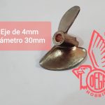 Hélice Naval de metal 30mm eje 4mm